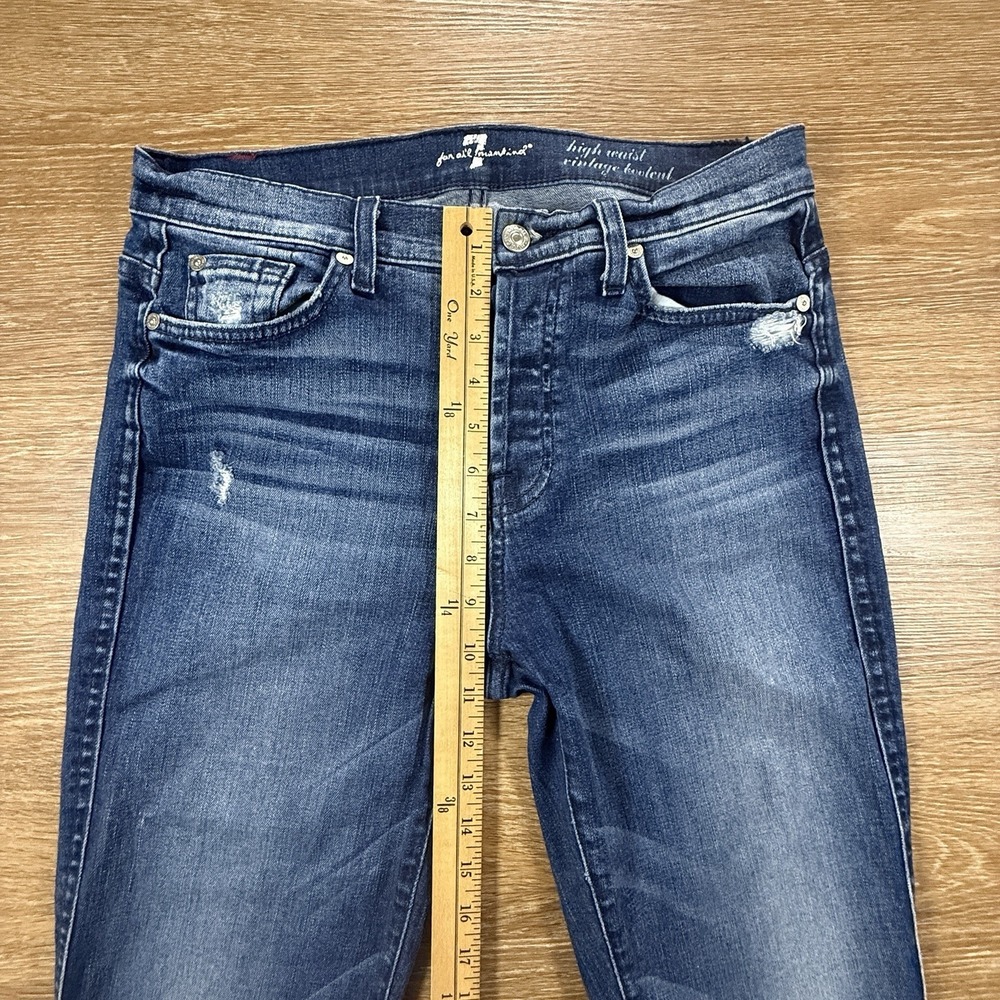 7 For All Mankind Women's High Waist Vintage Bootcut Jeans Size 28 Dark Wash - Picture 9 of 13